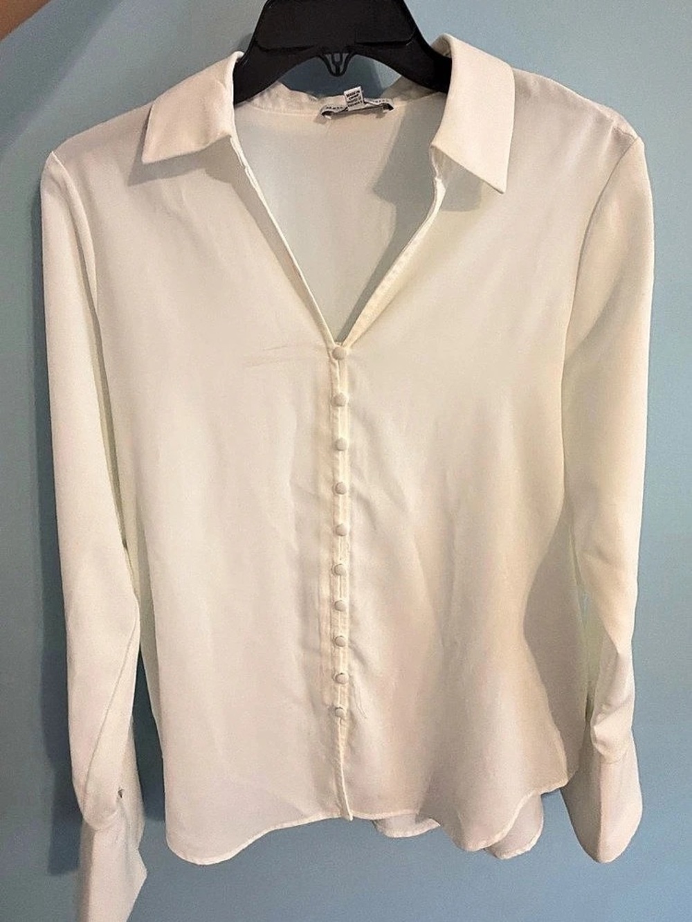 Maison d'Amélie White Button Front Blouse Size Medium